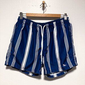 2 FOR $15 Dock & Bay Men's Medium Blue & White Striped Recycled Polyester Swim